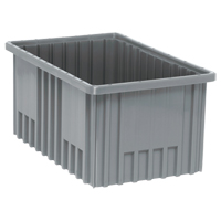 Quantum Storage System DG92080GY Divider Box&reg; Containers, Plastic, 16.5" W x 10.9" D x 8" H, Grey