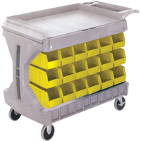 Akro-Mils CC832 Pro Cart With Yellow Bins, Double-sided, 36 bins, 45-5/18" W x 24" D x 34-3/4" H