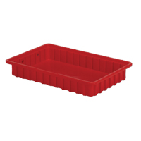 Lewis Bins+ 6000402 Divider Box&reg; Containers, Polyethylene, 16.5" W x 10.9" D x 2.5" H, Red