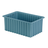 Lewis Bins+ 6000807 Divider Box&reg; Containers, Polyethylene, 16.5" W x 10.9" D x 7" H, Light Blue
