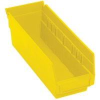 Quantum Storage System QSB101YL Shelf Bins, 4-1/8" W x 4" H x 11-5/8" D, Yellow, 30 lbs. Capacity