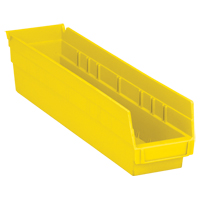 Quantum Storage System QSB103YL Shelf Bins, 4-1/8" W x 4" H x 17-7/8" D, Yellow, 40 lbs. Capacity