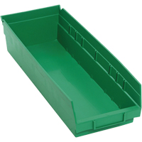 Quantum Storage System QSB104GN Shelf Bins, 6-5/8" W x 4" H x 17-7/8" D, Green, 40 lbs. Capacity