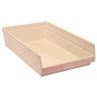Quantum Storage System QSB110IV Economy Shelf Bin, 11-1/8" W x 4" H x 17-7/8" D, Ivory