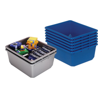 Quantum Storage System TUB1711-12BL Bacs empilables en crois&eacute;, 11" la x 17,25" p x 12" h, Bleu