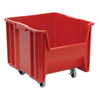 Bac géant mobile empilable, 12-1/2" ha x 16-1/2" la x 17-1/2" p, Capacité de 250 lb, Rouge  CD940 | TENAQUIP