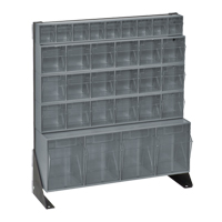 Quantum Storage System QFS124-31GY Tip-Out Bins Stand, 23-5/8" W x 8" D x 28" H, 31 Drawers