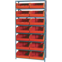  CF130 Storage Shelf Unit with Euro Drawer Bins, Steel, Boltless, Starter, 36" W x 76" H x 12" D