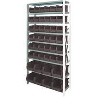  CF183 &eacute;tag&egrave;re de stockage avec bacs empilables, Acier, Sans boulons, Ajout, 36" la x 76" h x 12" p