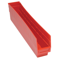 Quantum Storage System QSB205RD Bacs en plastique pour &eacute;tag&egrave;res Store More, 4-1/8" la x 6" H x 23-5/8" p, Rouge, Capacit&eacute; 90 lb
