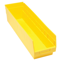 Quantum Storage System QSB206YL Store More Plastic Shelf Bins, 6-5/8" W x 6" H x 23-5/8" D, Yellow, 90 lbs. Capacity