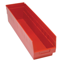 Quantum Storage System QSB206RD Store More Plastic Shelf Bins, 6-5/8" W x 6" H x 23-5/8" D, Red, 90 lbs. Capacity