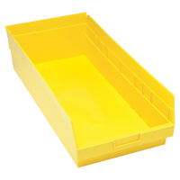 Quantum Storage System QSB216YL Bacs en plastique pour &eacute;tag&egrave;res Store More, 11-1/8" la x 6" H x 23-5/8" p, Jaune, Capacit&eacute; 90 lb
