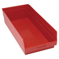 Quantum Storage System QSB216RD Store More Plastic Shelf Bins, 11-1/8" W x 6" H x 23-5/8" D, Red, 90 lbs. Capacity