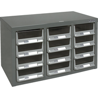 KLETON CF283 Casiers pour pi&egrave;ces KPC-100 , Acier galvanis&eacute;, 12 tiroirs, 23" x 11-2/5" x 13-4/5", Gris