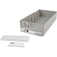 Replacement Drawer for KPC-100 Parts Cabinets, Plastic, 6-3/8" W x 11-3/10" D x 2-11/16" H, Grey CF286 | TENAQUIP