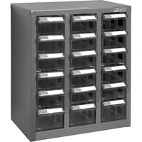 KLETON CF311 Casiers pour pi&egrave;ces KPC-600, Acier galvanis&eacute;, 18 tiroirs, 13-9/10" x 8-7/10" x 16-3/10", Gris