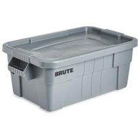 Rubbermaid FG9S3000GRAY Bac de stockage Brute avec couvercle, 27,88” p x 16,5” la x 10,7" h, Capacit&eacute; 112 lb, Gris