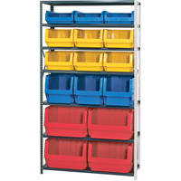 Quantum Storage System CF788 Shelving Unit with Stacking Bins, Steel, Magnum Bin, 650 lbs. Capacity, 42" W x 76" H