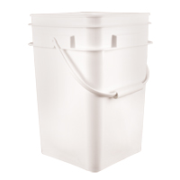 Mauser Packaging PPROO0095 Square Pail, Plastic, 4.25 gal.