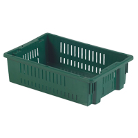 Orbis 1105246 Agricultural Plastic Stack-N-Nest Container, 13.1" x 19.7" x 5.6", Green