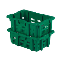 Orbis 1102569 Contenant en plastique Stack-N-Nest pour la manutention des aliments, 16" x 23,9" x 8,8", Vert