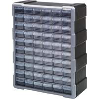 Drawer Cabinet, Plastic, 60 Drawers, 15" x 6-1/4" x 18-3/4", Black  CG065 | TENAQUIP