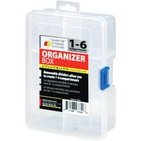 Plastic Compartment Box, 4.75" W x 6.75" D x 2.25" H, 6 Compartments  CG068 | TENAQUIP