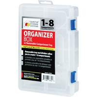 Plastic Compartment Box, 6.25" W x 9.25" D x 2.2" H, 8 Compartments CG070 | TENAQUIP