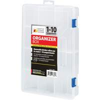 Quantum Storage System QB800 Plastic Compartment Box, 7.75" W x 11.75" D x 2.2" H, 10 Compartments