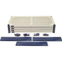 Quantum Storage System RPWR72-1836E Wire Shelving Unit with Plastic Shelves, Wire Frame with Plastic Shelves, Boltless, 600 lbs. Capacity, 36" W x 72" H x 18" D