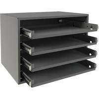 Durham Manufacturing 307B-95 Support &agrave; petit roulement, Acier, 4 compartiments, 15-9/16" la x 11-7/8" p, 11-5/16" h, Gris