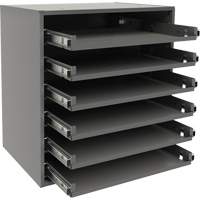 Durham Manufacturing 308B-95 Small Bearing Slide Rack, Steel, 6 Slots, 15-9/16" W x 11-7/8" D x 16-3/8" H, Grey