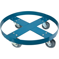 Drum Dolly, Steel, 1000 lbs. Capacity, 24" Diameter, Polyurethane Casters DC199 | TENAQUIP