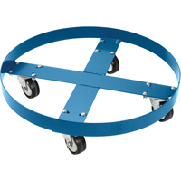 KLETON DC202 Drum Dolly, Steel, 750 lbs. Capacity, 24" Diameter, Polyolefin Casters