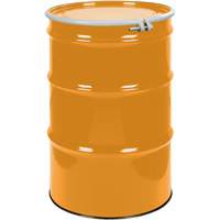 Mauser Packaging NDLOS0241 Steel Drums, 55 US gal (45 imp. gal.), Unlined, Orange, Open Top, UN1A2/Y1.5/150, 16 Gauge