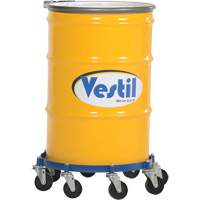 Vestil OCTO-55-CI Octagon Drum Dolly, Steel, 2000 lbs. Capacity, 27-1/16" Diameter, Cast Iron Casters