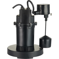 Pompe de puisard submersible thermoplastique, 2560 gal./h, 115 V, 4,6 A, 1/3 CV  DC842 | TENAQUIP