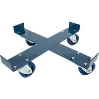 KLETON DC877 Chariot pour baril, Acier, Capacit&eacute;e 1400 lb, Diam&egrave;tre 24", Roue en &eacute;lastique bleu