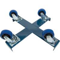 KLETON DC877 Chariot pour baril, Acier, Capacit&eacute;e 1400 lb, Diam&egrave;tre 24", Roue en &eacute;lastique bleu