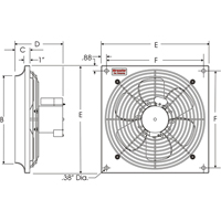 Ventilateurs muraux d'usage général, Commercial, Dia 18", 2 vitesses  EA379 | TENAQUIP