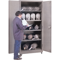Heavy Gauge Storage Cabinets, Steel, 3 Shelves, 60" H x 36" W x 21" D, Grey  FB012 | TENAQUIP