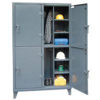 Strong Hold 46-24-2TPL Heavy-Duty Locker, Steel, 8 Shelves, 72" H x 50" W x 24" D, Grey