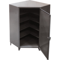 Strong Hold 446-COC-244 Corner Cabinets, Steel, 4 Shelves, 72" H x 48" W x 24" D, Grey