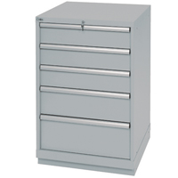 Drawer Cabinets, 5 Drawers, 28-1/4" W x 28-1/2" D x 41-3/4" H, Grey  FI126 | TENAQUIP