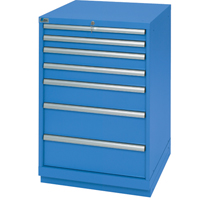 Drawer Cabinets, 7 Drawers, 28-1/4" W x 28-1/2" D x 41-3/4" H, Bright blue  FI127 | TENAQUIP