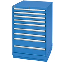 Drawer Cabinets, 9 Drawers, 28-1/4" W x 28-1/2" D x 41-3/4" H, Bright blue  FI129 | TENAQUIP