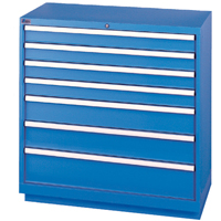 Drawer Cabinets, 7 Drawers, 40-1/4" W x 22-1/2" D x 41-3/4" H, Bright blue  FI135 | TENAQUIP