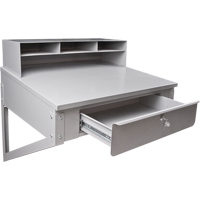 Wall-Mounted Shop Desk, 34-1/2" W x 28" D x 31" H, Grey FI518 | TENAQUIP