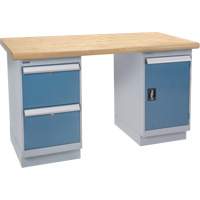 KLETON FN039 Heavy-Duty Workbench, Door & Drawers, 1500 lbs. Cap., 72" W x 36" D, 34" H